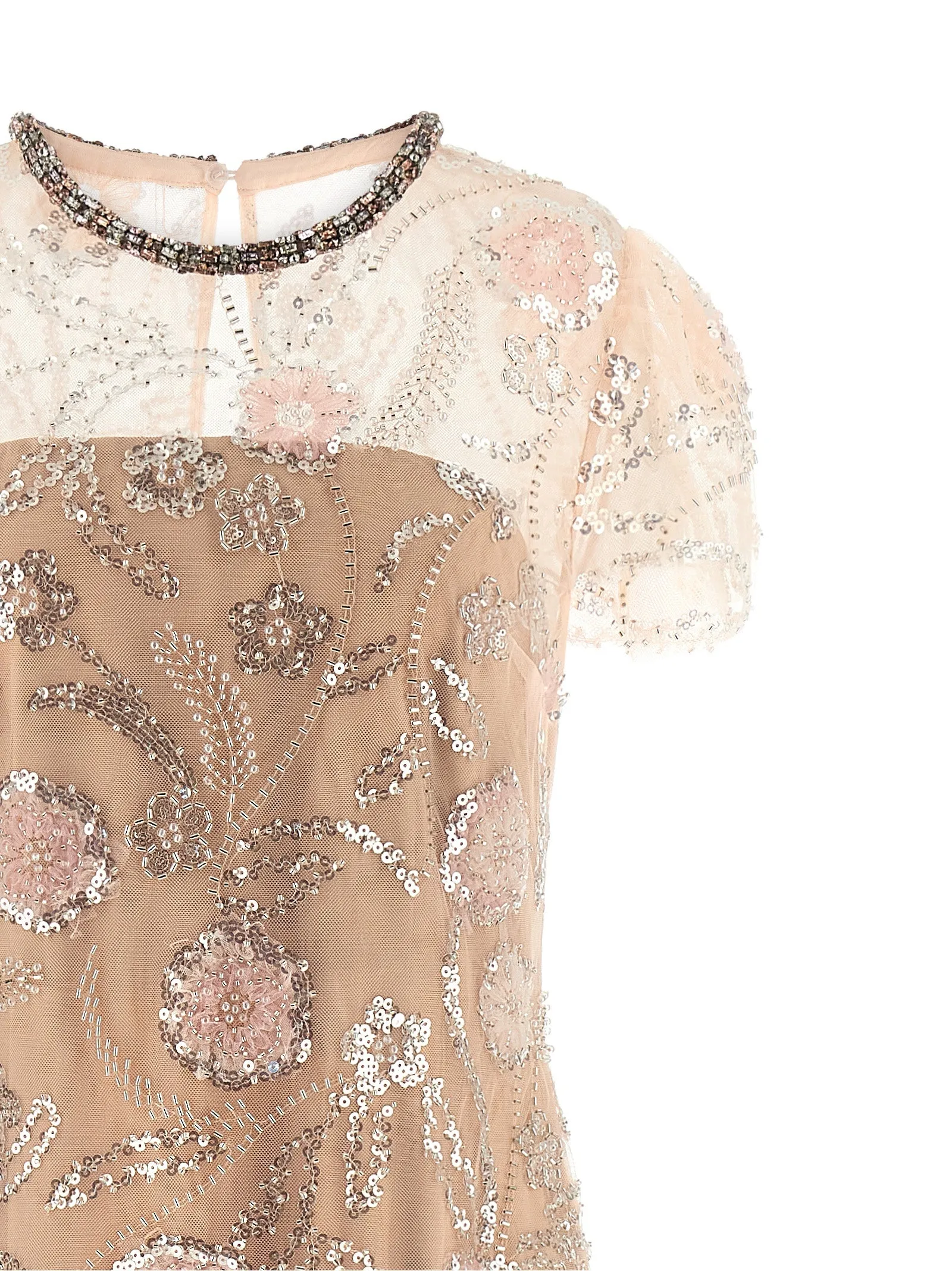 'Pink Flower Sequin Embellished Midi' dress sold by Lord & Taylor product image thumbnail 3