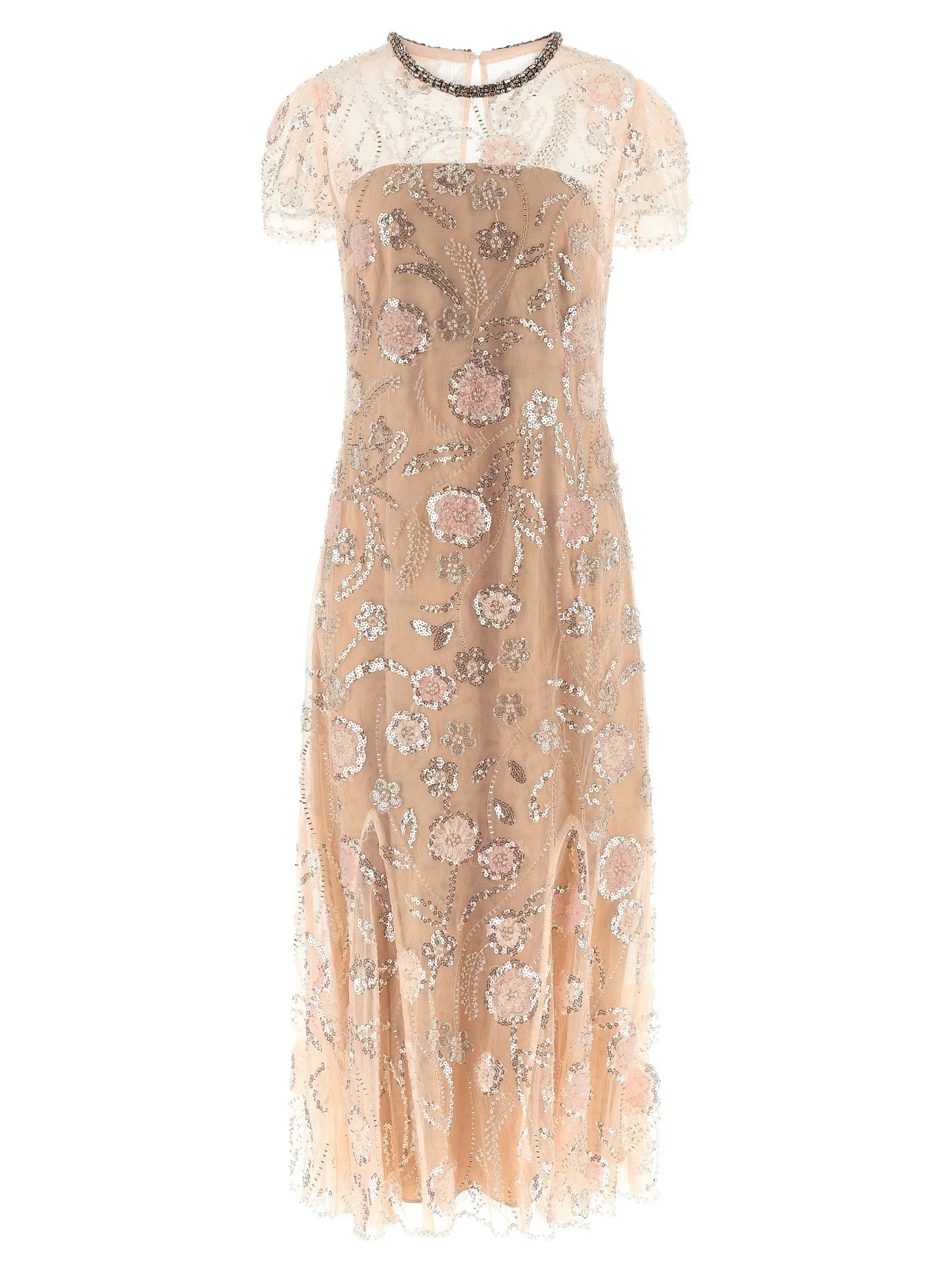 'Pink Flower Sequin Embellished Midi' dress sold by Lord & Taylor