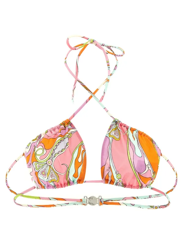 'Orchidee' printed bikini top made by Emilio Pucci