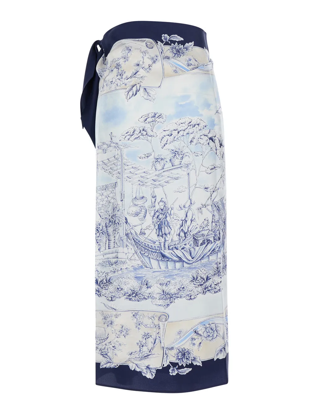 Skirt Blue Silk Wraparound sold by Lord & Taylor product image thumbnail 2