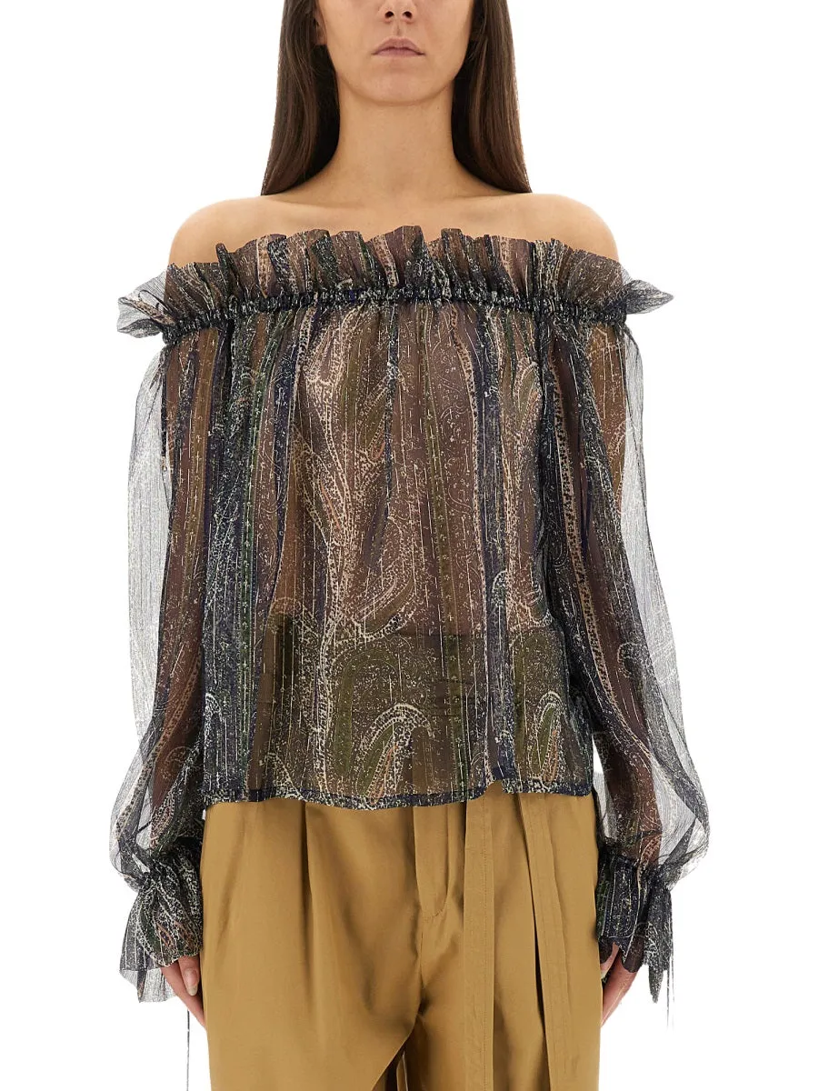 LUREX SILK CREPONNE TOP sold by Lord & Taylor