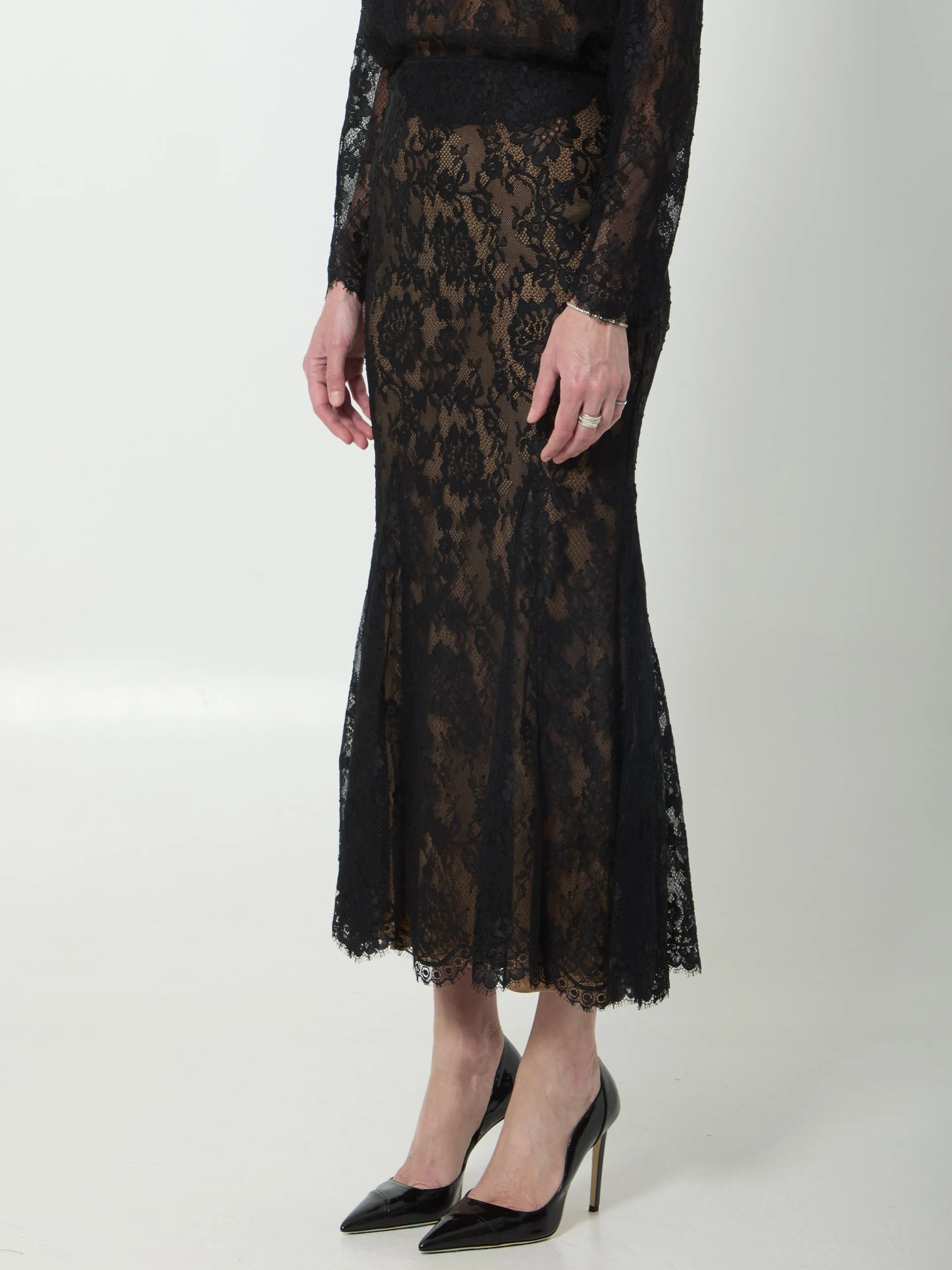 BLACK LACE MIDI SKIRT sold by Lord & Taylor product image thumbnail 2