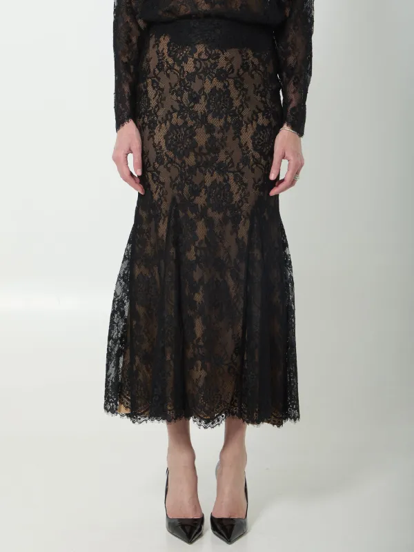 BLACK LACE MIDI SKIRT made by Self-Portrait