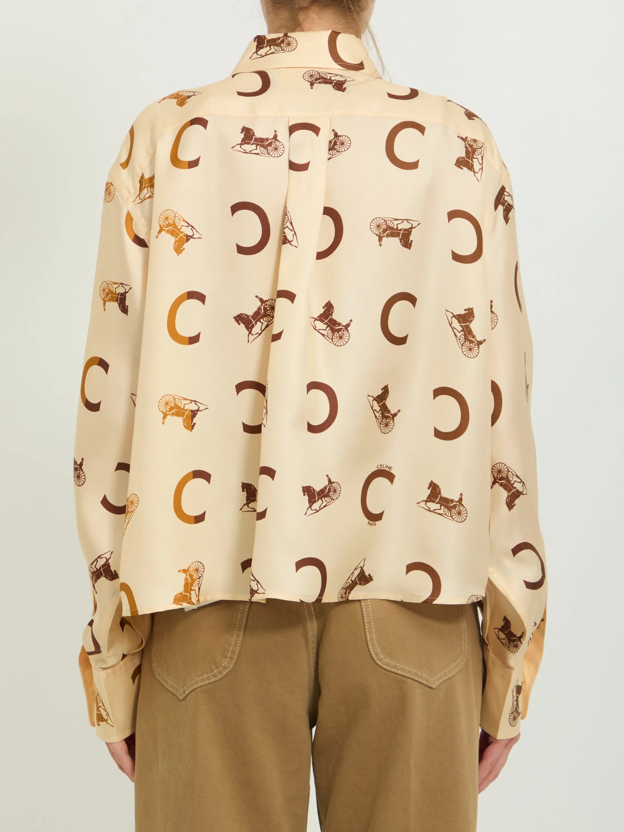 CROPPED SILK TWILL SHIRT sold by Lord & Taylor product image thumbnail 4