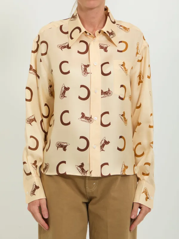 CROPPED SILK TWILL SHIRT made by Celine