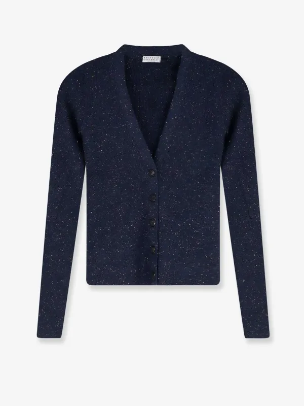 Cardigan Blue Cashmere Blend made by Brunello Cucinelli