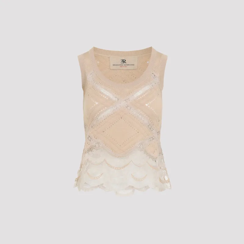Ermanno Scervino Sleeveless Knit Top made by Ermanno Scervino