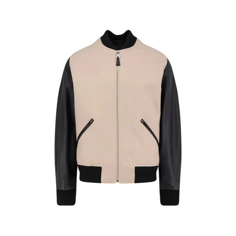 Bomber Jacket Black/Neutrals Leather-Panelled made by Givenchy