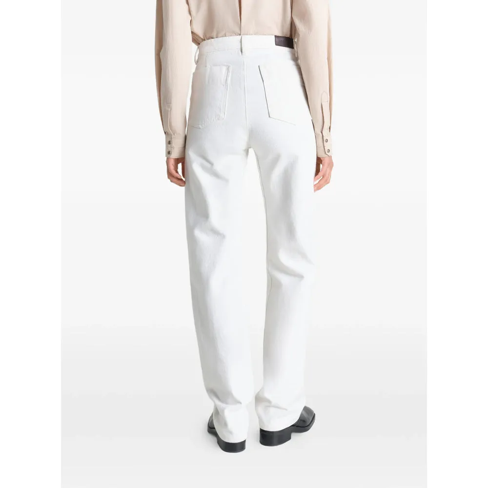 Straight-Leg Cotton Jeans White sold by Lord & Taylor product image thumbnail 4