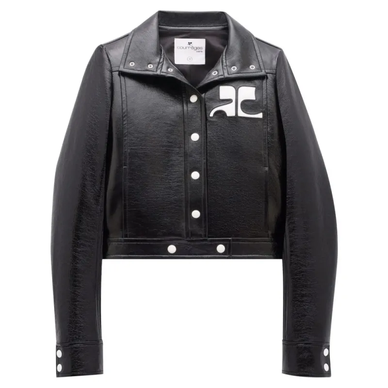 Biker Jacket Black Stretch-Cotton made by Courreges