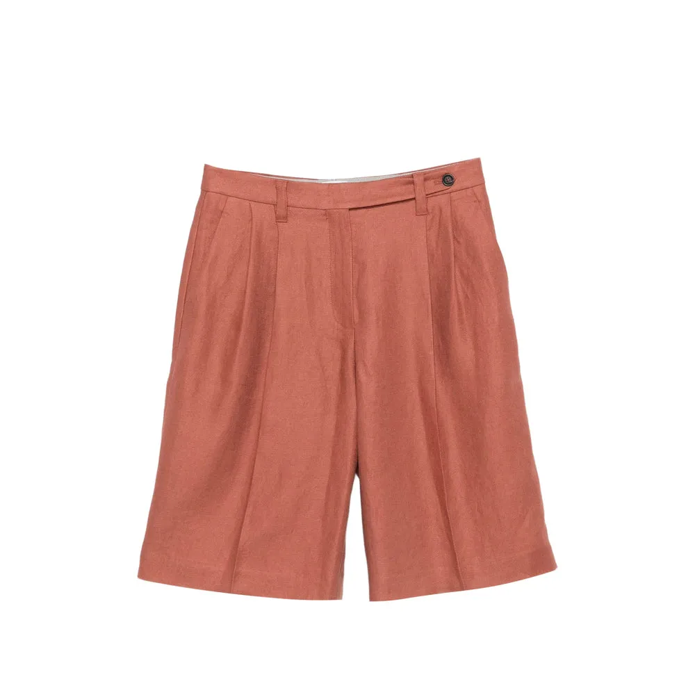 Knee-Length Linen Shorts Orange sold by Lord & Taylor