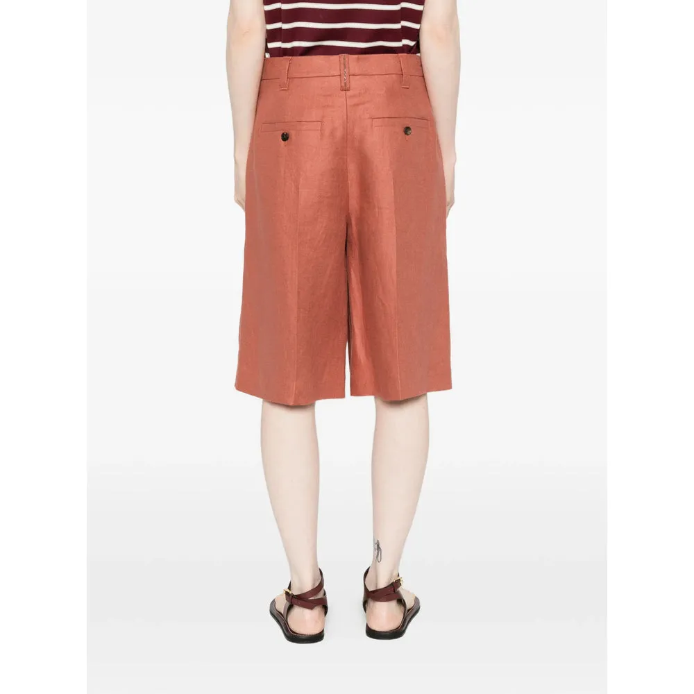 Knee-Length Linen Shorts Orange sold by Lord & Taylor product image thumbnail 5