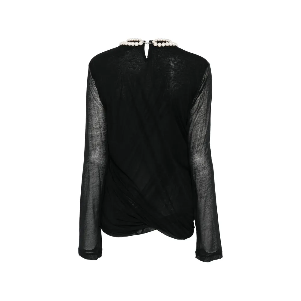 T-shirt with Pearl Embellishment, Black sold by Lord & Taylor product image thumbnail 2