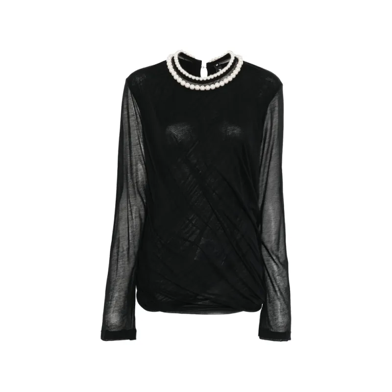 T-shirt with Pearl Embellishment, Black made by Junya Watanabe