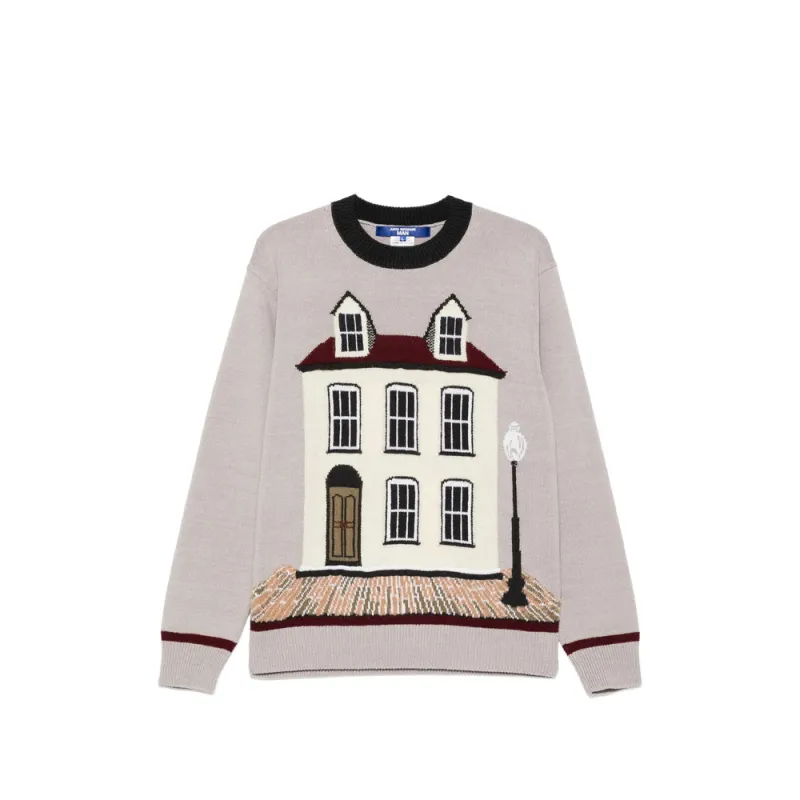 Sweater Crew-Neck Silk-Wool Grey made by Junya Watanabe