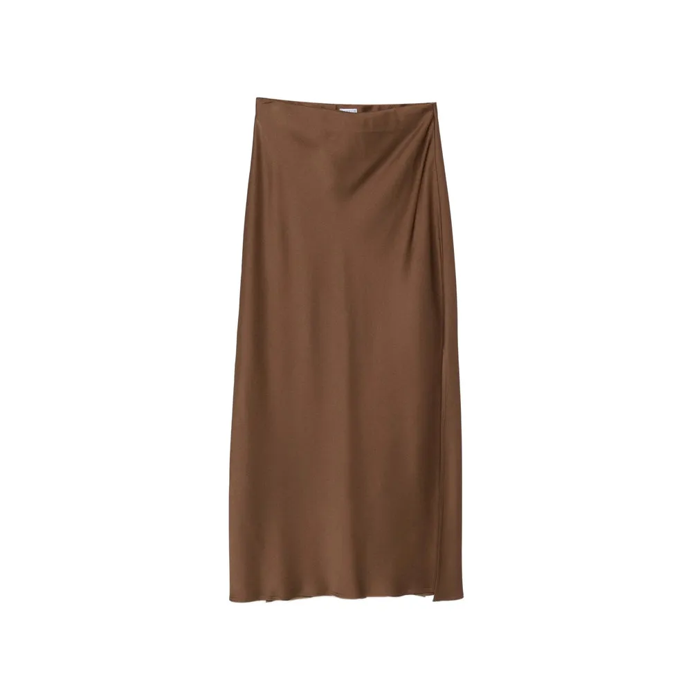 Straight Skirt Brown Satin sold by Lord & Taylor