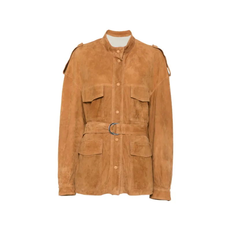 Military Jacket Cassell Brown Suede made by THE GREAT.