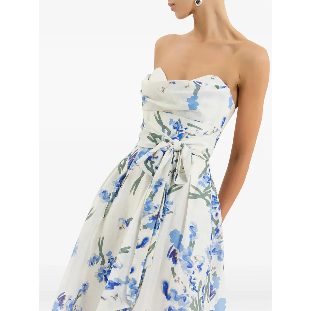 Sleeveless Bustier Dress White/Blue sold by Lord & Taylor product image thumbnail 4