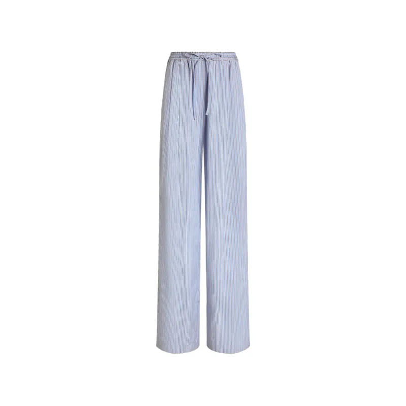 Trousers Wide-Leg Light Blue/White made by Dolce & Gabanna