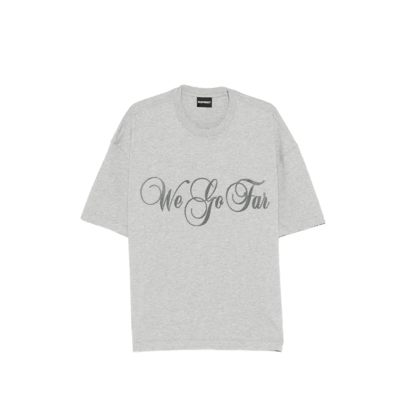 T-shirt WE GO FAR Grey Cotton made by Lord & Taylor