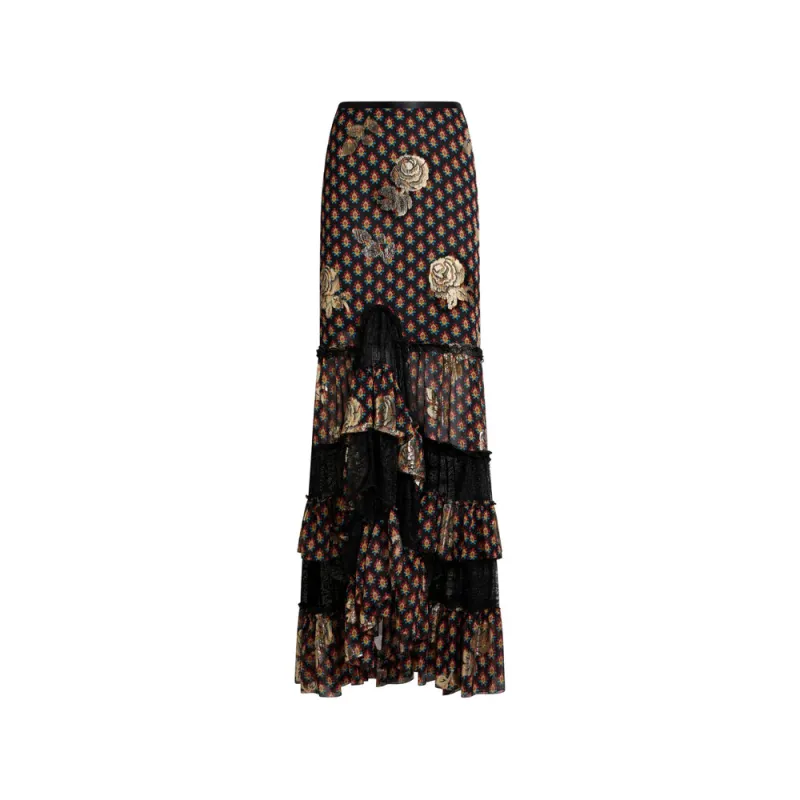 Silk Skirt in Black made by Etro