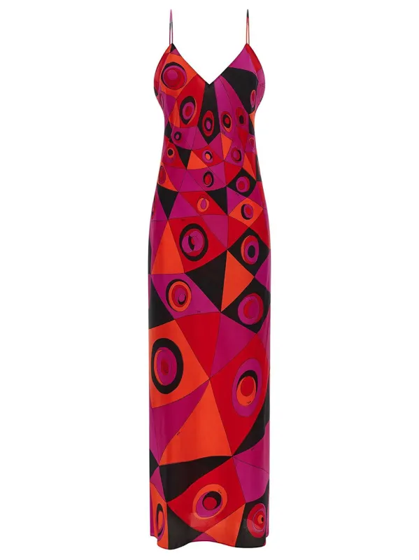 Emilio Pucci Silk Midi Dress, Pink and Purple made by Emilio Pucci
