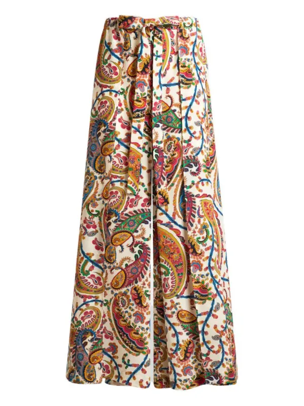 Trousers Wide-Leg White made by Etro