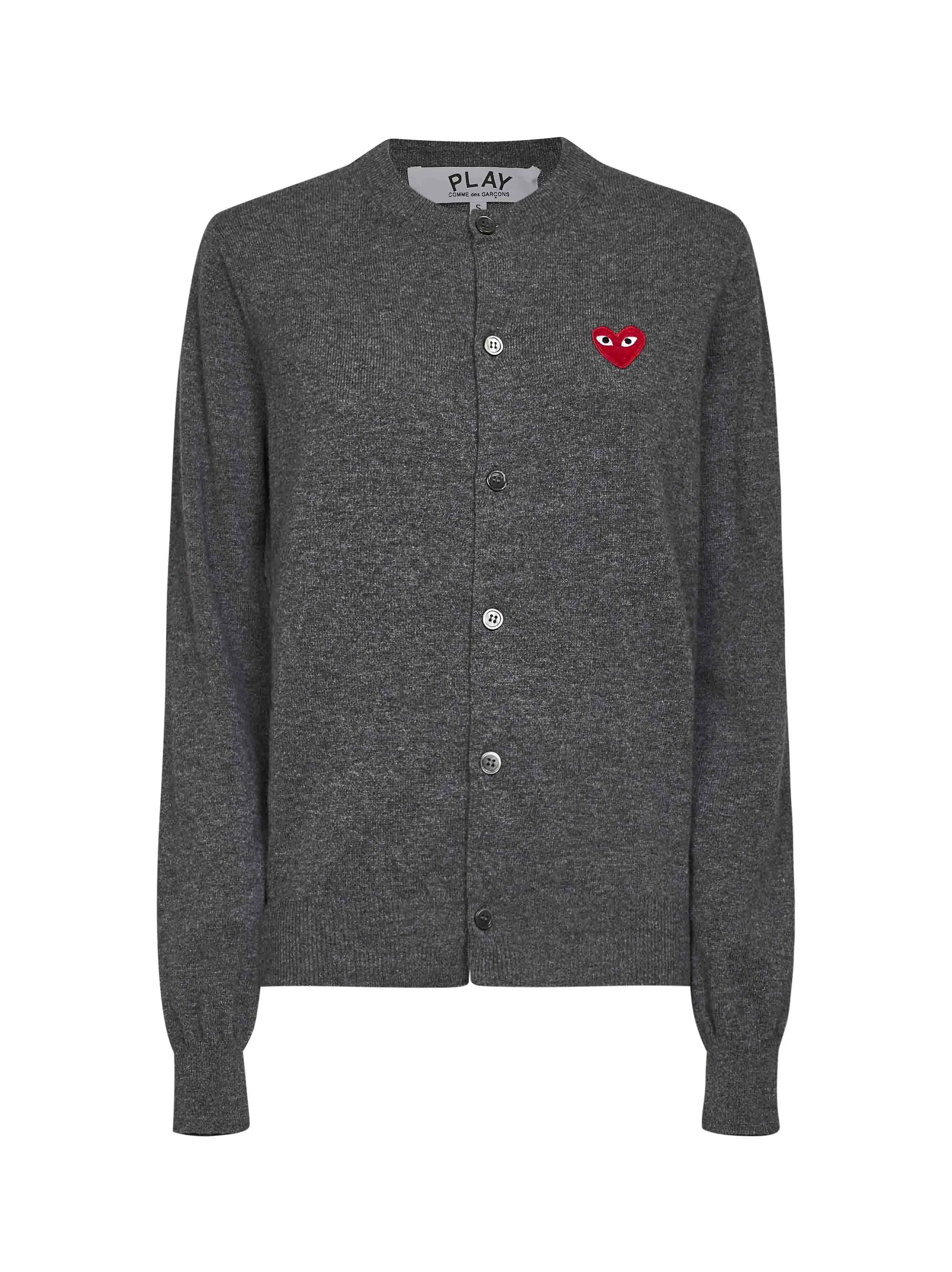 Cardigan Grey Wool Red Heart Emblem sold by Lord & Taylor