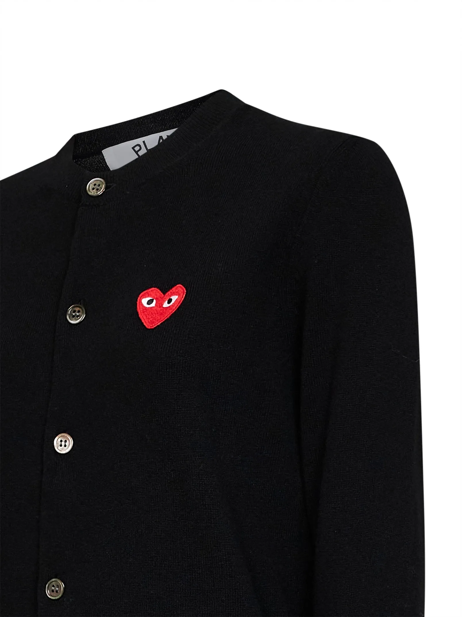 Cardigan with Red Heart Emblem Black Wool sold by Lord & Taylor product image thumbnail 3