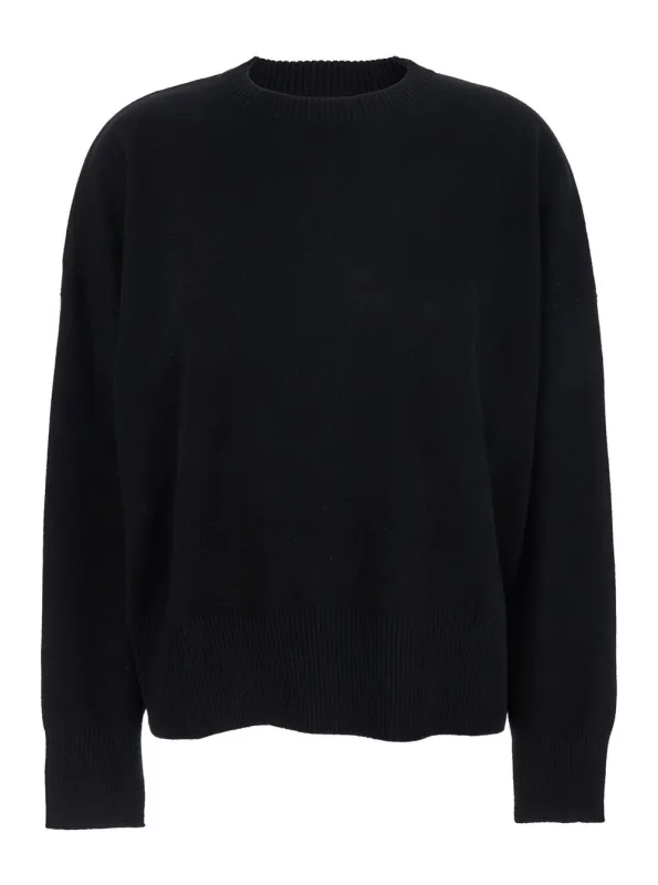 Black Cashmere Crewneck Sweater made by Loulou De Saison