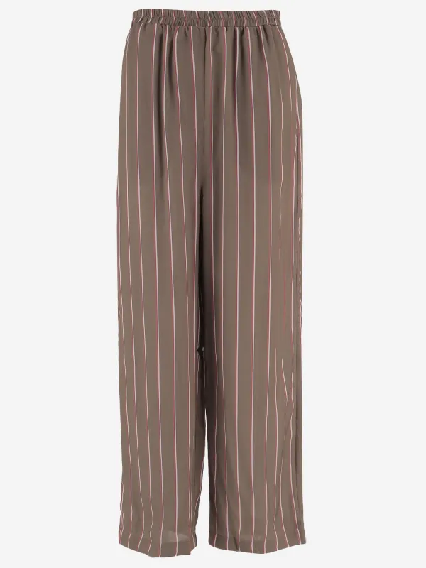 Trousers Brown Viscose-Silk made by Frankie Shop