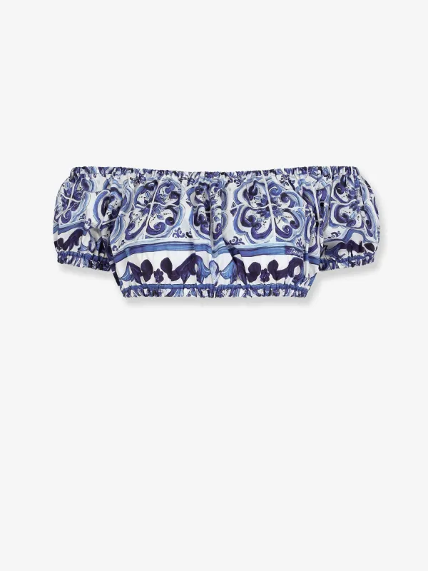 Cotton Top with Maiolica Print made by Dolce & Gabanna