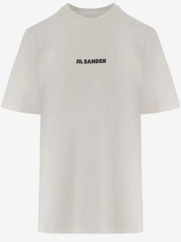 Cotton T-Shirt with Logo made by Jil Sander