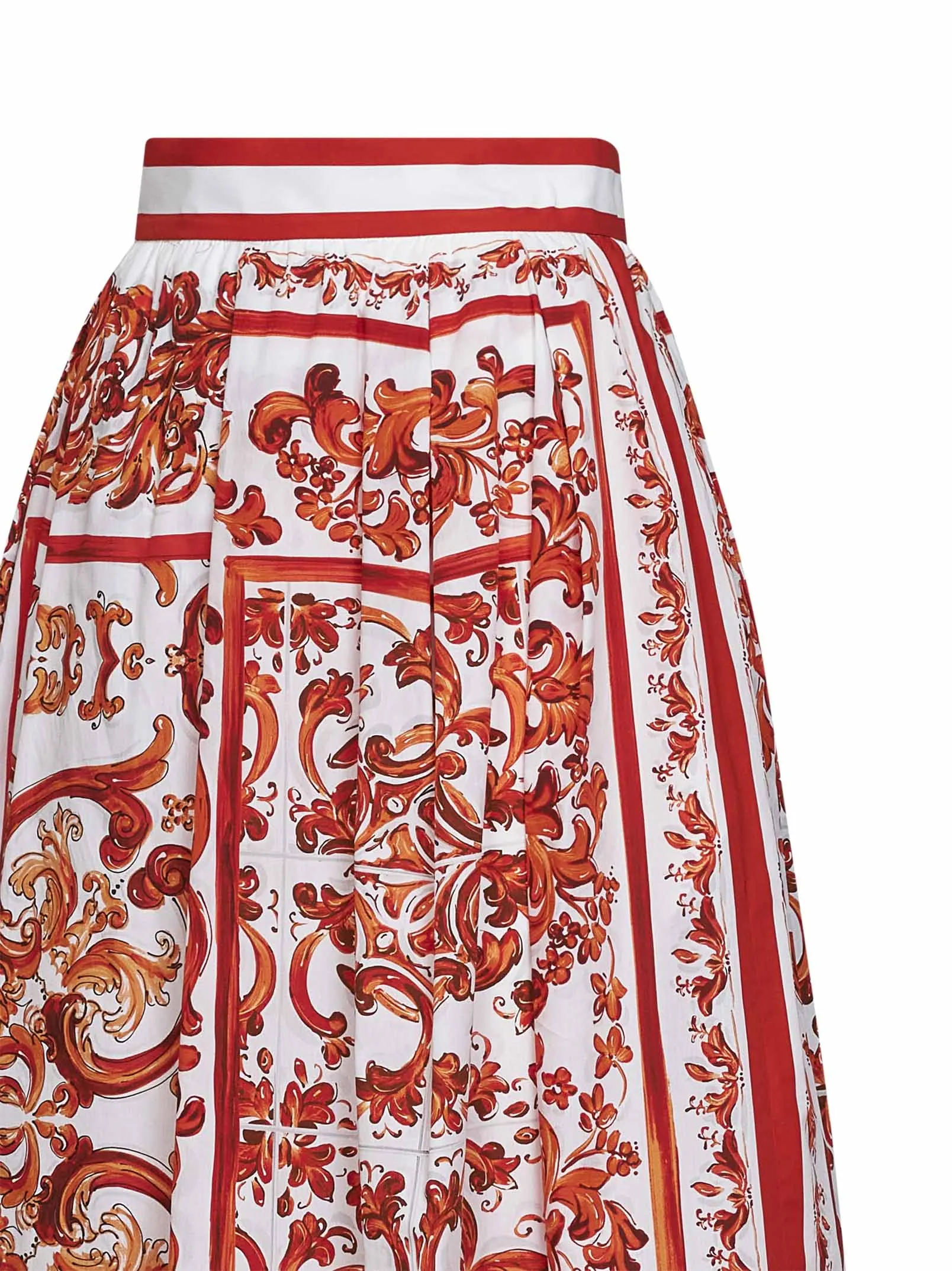 Pleated Poplin Skirt, Multicolour Maiolica Print sold by Lord & Taylor product image thumbnail 3