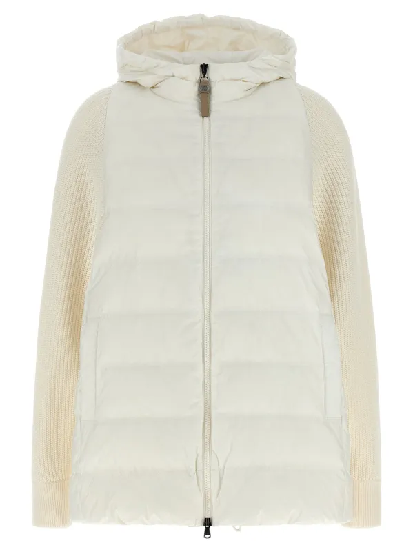'Shiny Zipper Pull' down jacket made by Brunello Cucinelli