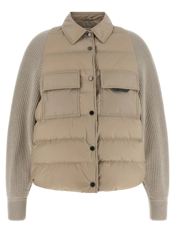 'Shiny Flap Detail' down jacket made by Brunello Cucinelli