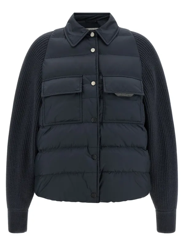 'Shiny Flap Detail' down jacket made by Brunello Cucinelli