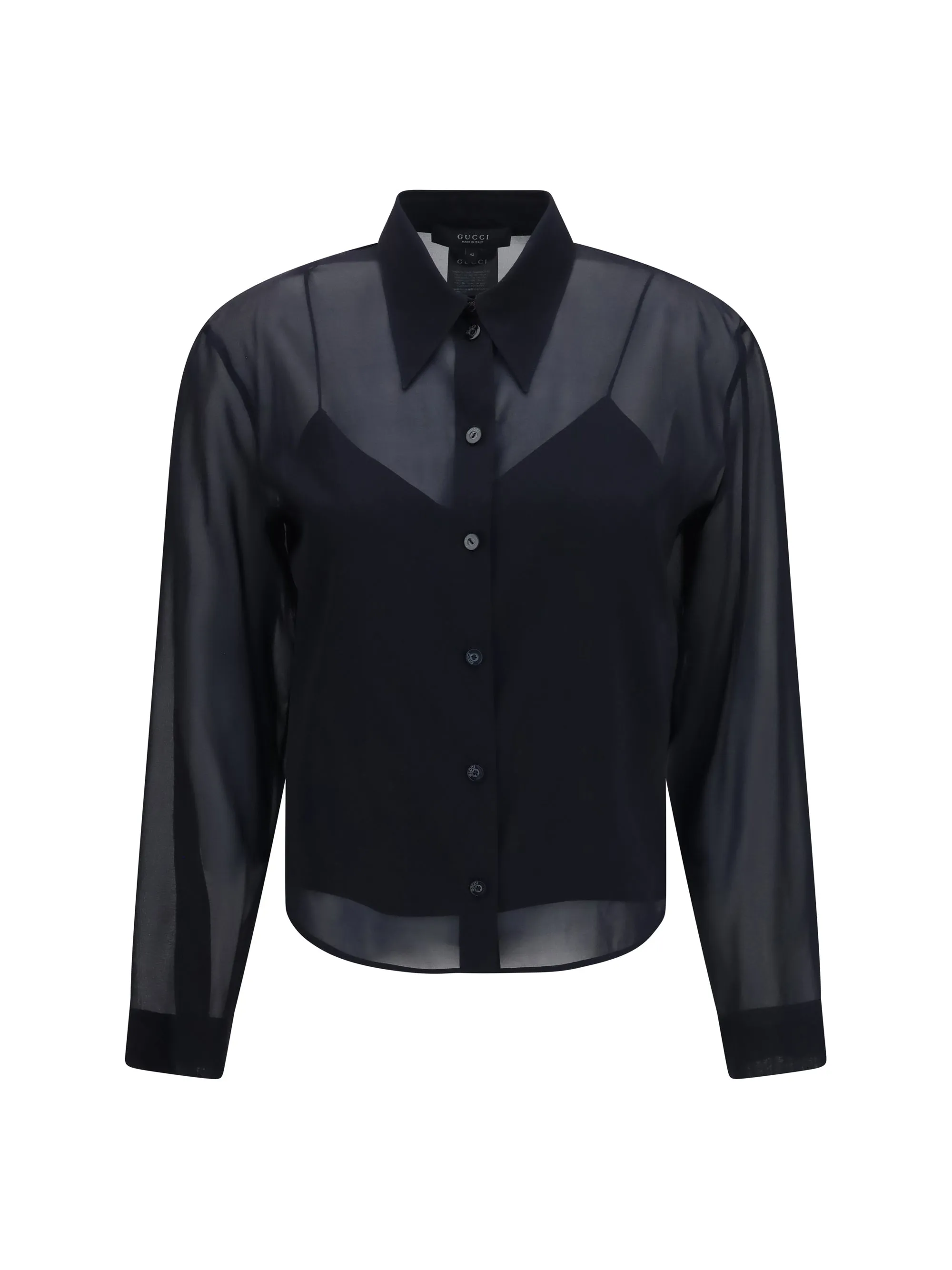 Shirt Stretch Silk Chiffon Black sold by Lord & Taylor