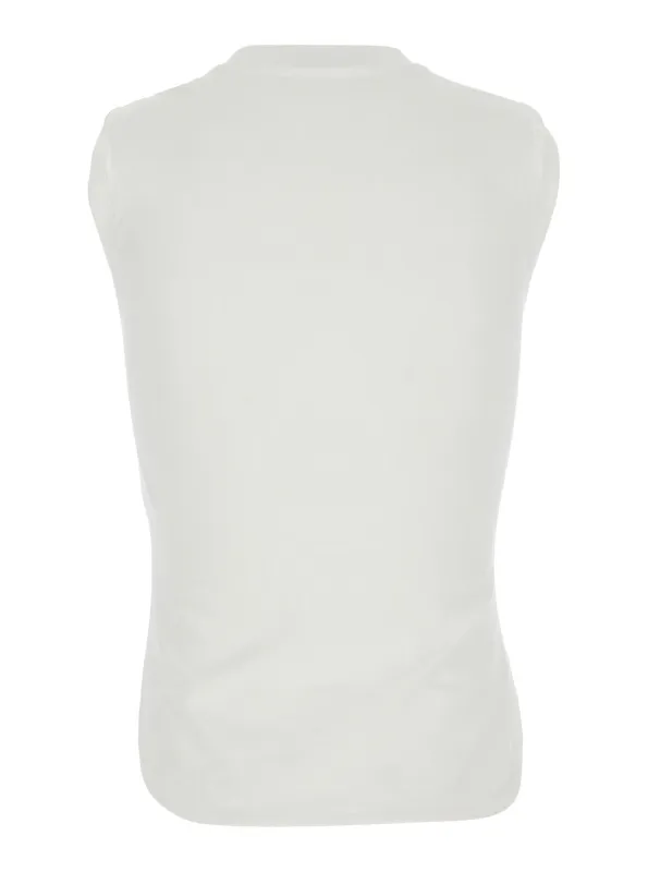 Sleeveless Cotton Top White made by The Attico