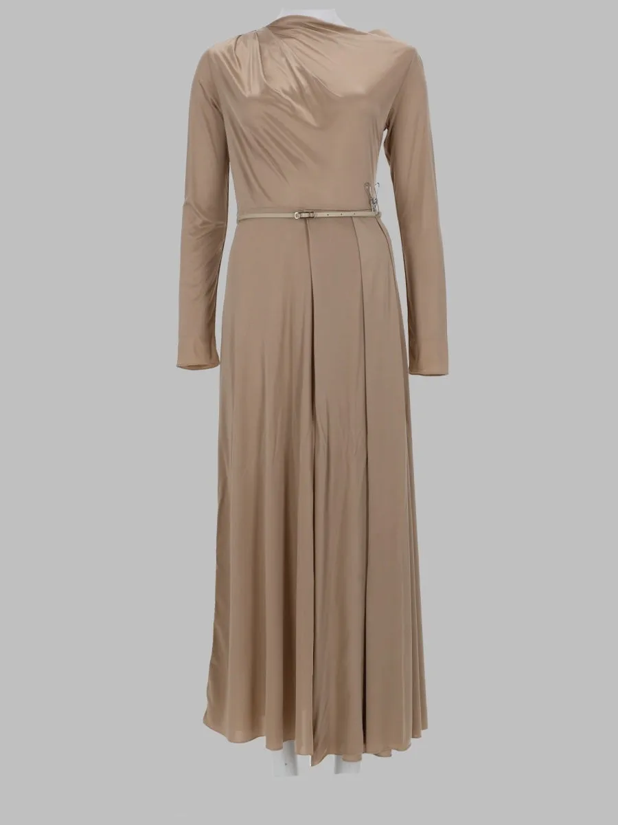 Draped Belted Dress Beige sold by Lord & Taylor