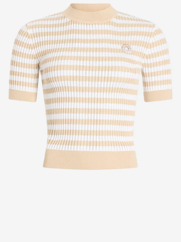Cotton Sweater with Striped Pattern made by Patou