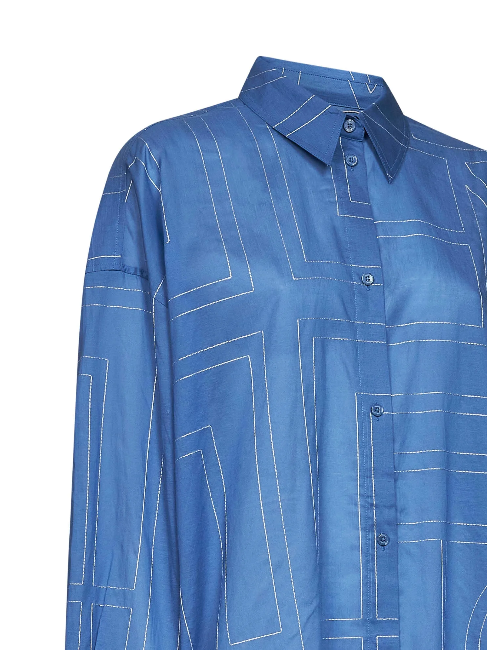 Shirt Voile Monogram Light Blue sold by Lord & Taylor product image thumbnail 3