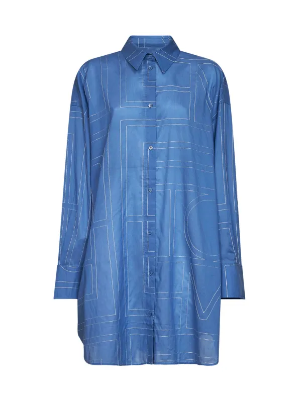 Shirt Voile Monogram Light Blue made by Toteme