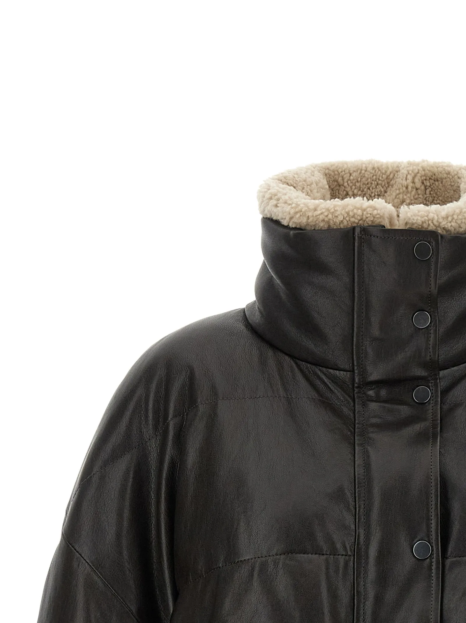 Padded leather jacket sold by Lord & Taylor product image thumbnail 3