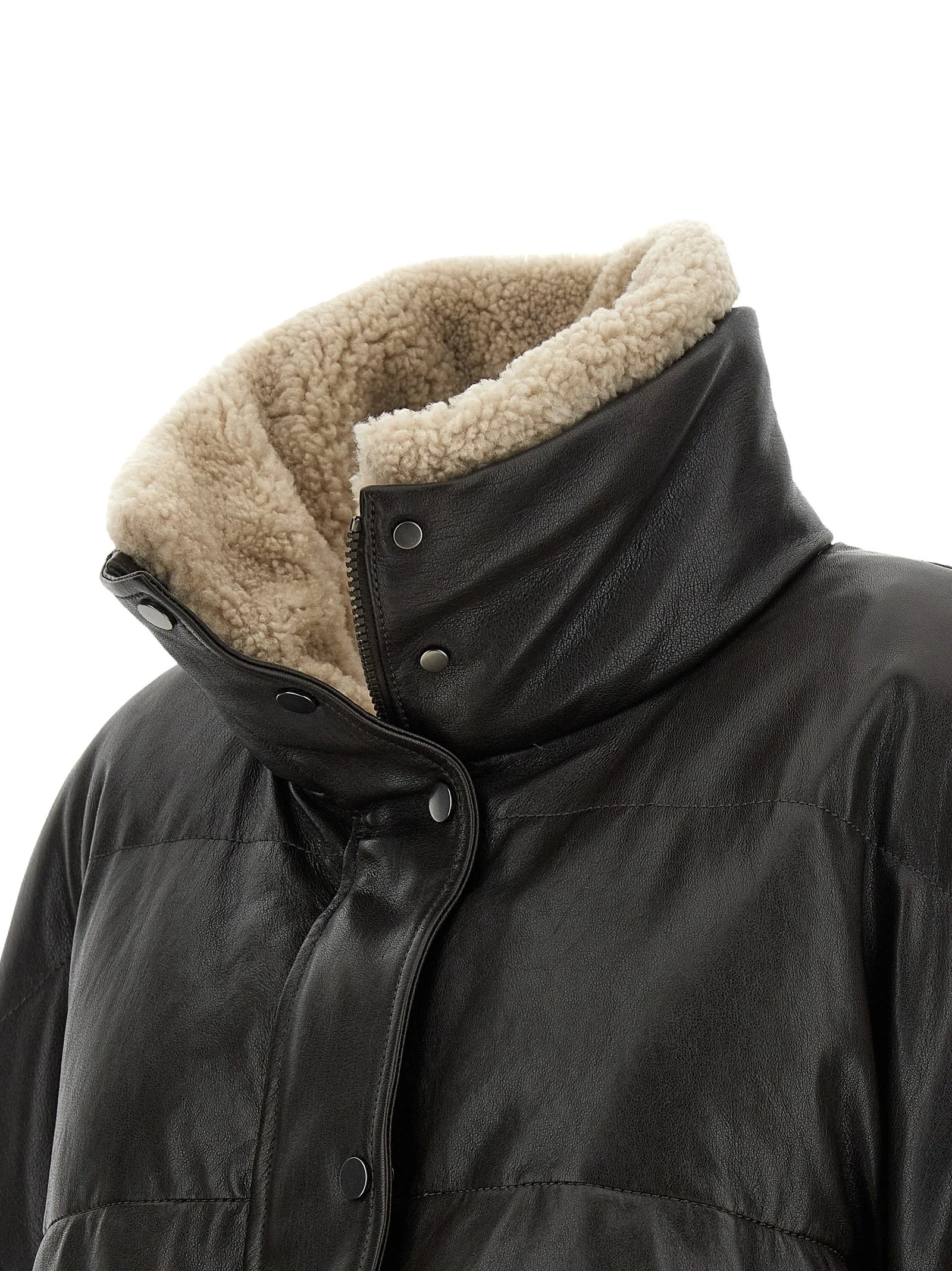 Padded leather jacket sold by Lord & Taylor product image thumbnail 4