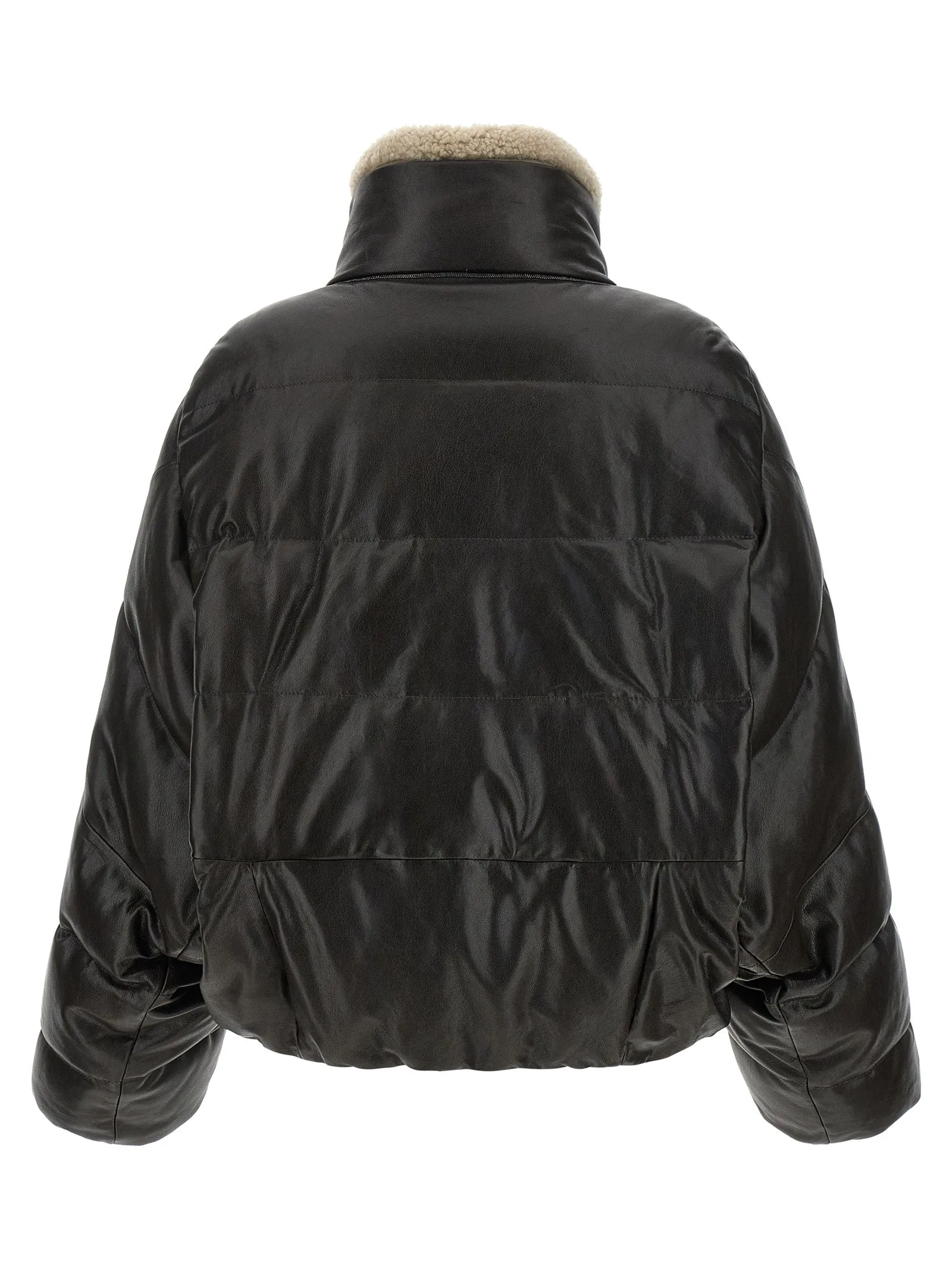 Padded leather jacket sold by Lord & Taylor product image thumbnail 2