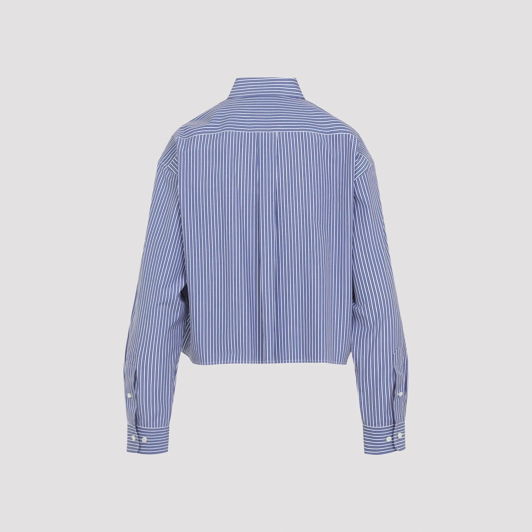 WHITE AND COBALT STRIPED CROPPED SHIRT sold by Lord & Taylor product image thumbnail 3