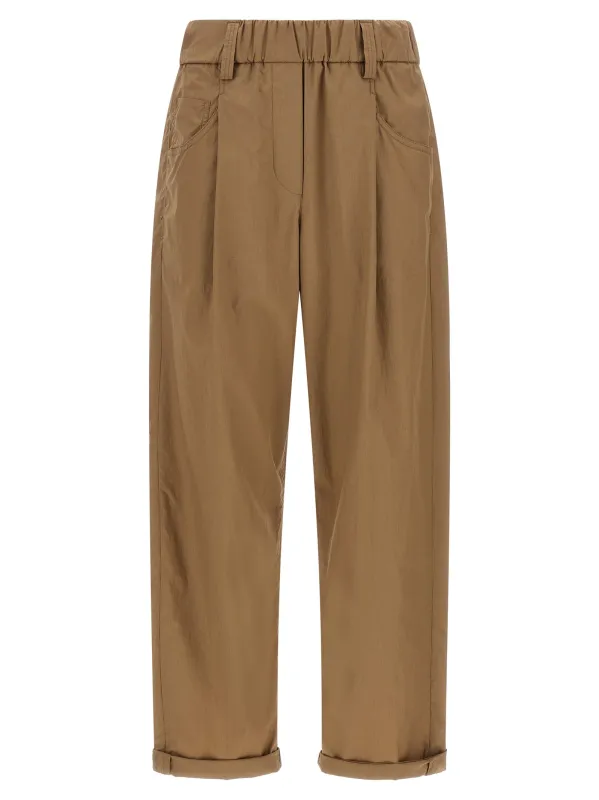 'Track' poplin pants made by Brunello Cucinelli