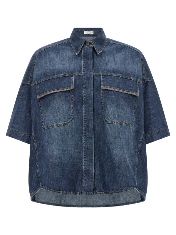 Lightweight denim shirt made by Brunello Cucinelli