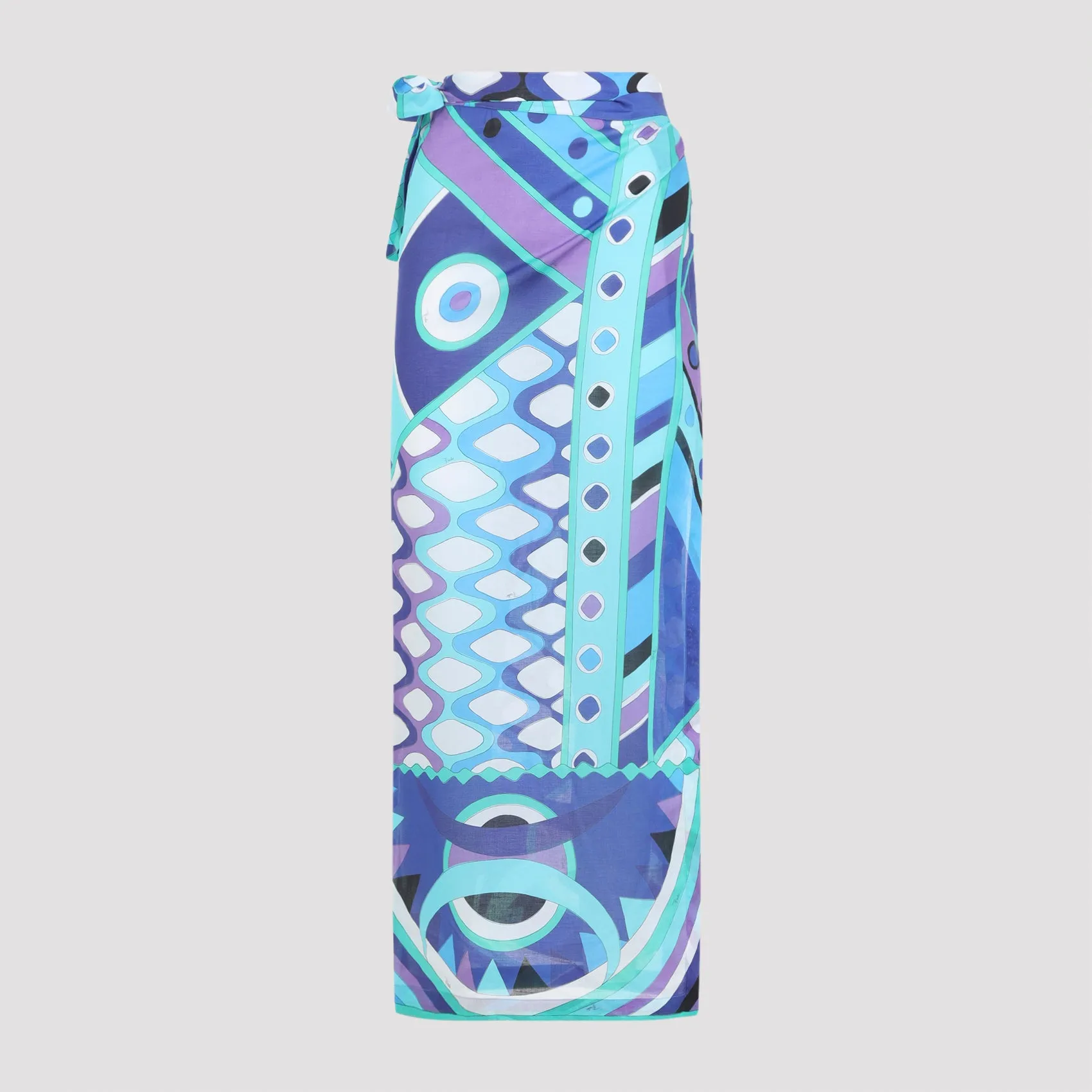 Pucci Wrap Pareo Skirt, Turquoise Geometric Print sold by Lord & Taylor